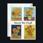 Vincent Van Gogh Sunflowers Serie Postcard<br><div class="desc">Vase with Twelve Sunflowers,  Three Sunflowers,  Six Sunflowers and Fifteen Sunflowers   (1888-1889)</div>