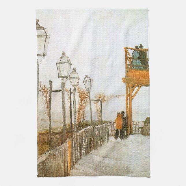 Vincent van Gogh - Terrace and Observation Deck Tea Towel (Vertical)