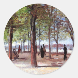 Vincent Van Gogh - Terrace in Luxembourg Garden Classic Round Sticker