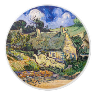 Vincent Van Gogh - Thatched Cottages at Cordeville Ceramic Knob