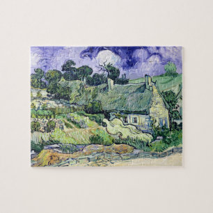 Vincent van Gogh Thatched cottages at Cordeville Jigsaw Puzzle