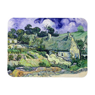 Vincent van Gogh   Thatched cottages at Cordeville Magnet