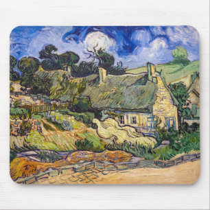 Vincent Van Gogh - Thatched Cottages at Cordeville Mouse Pad