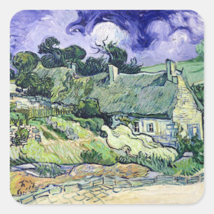 Vincent van Gogh   Thatched cottages at Cordeville Square Sticker
