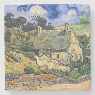 Vincent Van Gogh - Thatched Cottages at Cordeville Stone Coaster