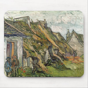 Vincent van Gogh Thatched Cottages in Chaponval Mouse Pad