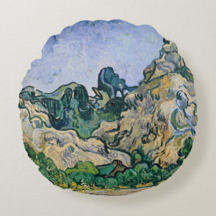 Vincent van Gogh The Alpilles, 1889 Round Cushion