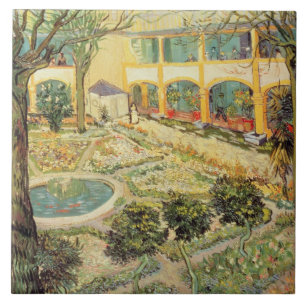 Vincent van Gogh The Asylum Garden at Arles Tile