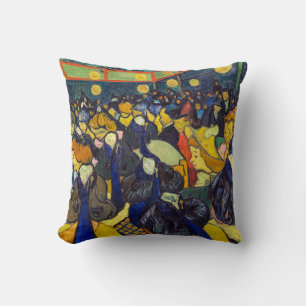 Vincent van Gogh - The ballroom at Arles Cushion