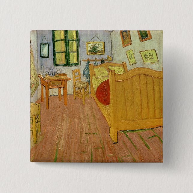 Vincent van Gogh | The Bedroom, 1888 15 Cm Square Badge (Front)