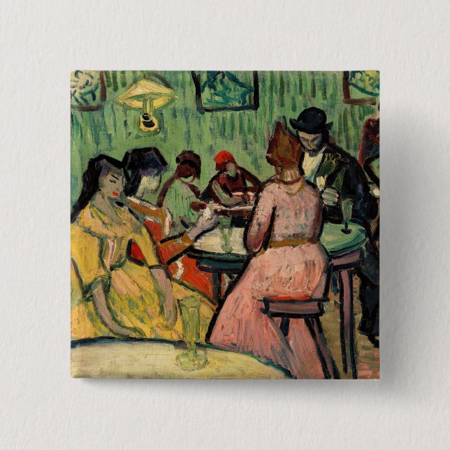 Vincent van Gogh - The Brothel 15 Cm Square Badge (Front)