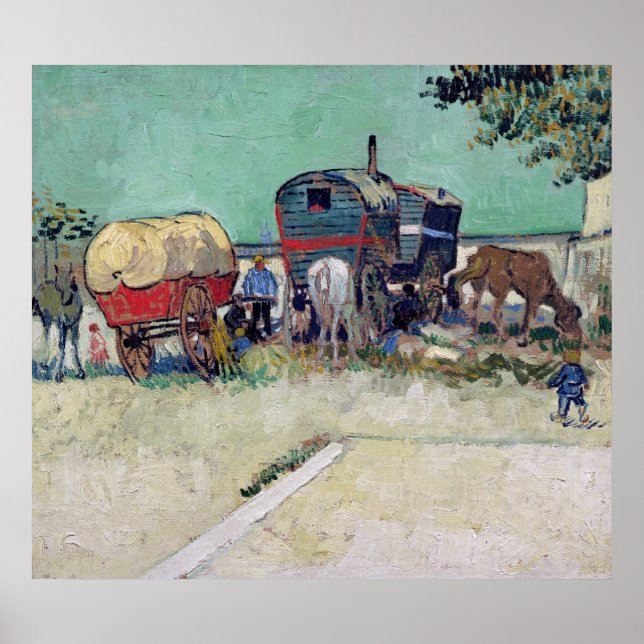 Vincent van Gogh | The Caravans, Gypsy Encampment Poster (Front)