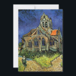 Vincent van Gogh - The Church at Auvers<br><div class="desc">The Church at Auvers (1890) by Vincent van Gogh is a vintage Post Impressionism fine art architectural religious painting. A woman walking along a path towards the village chapel with beautiful stained glass windows. A daily life architecture scene. About the artist: Vincent Willem van Gogh (1853-1890) was a Post Impressionist...</div>