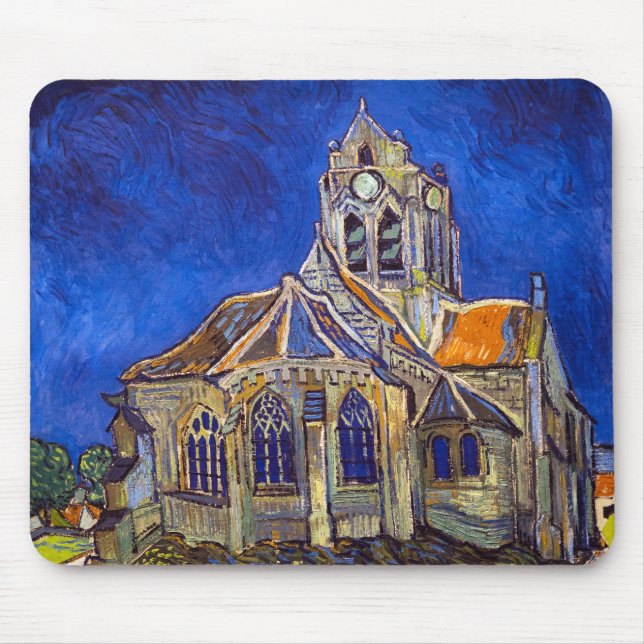 Vincent van Gogh - The Church at Auvers Mouse Pad (Front)