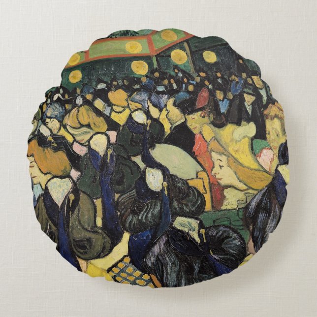 Vincent van Gogh | The Dance Hall at Arles, 1888 Round Cushion (Front)