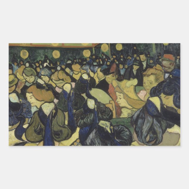 Vincent van Gogh - The Dance Hall in Arles Rectangular Sticker (Front)