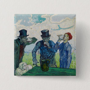 Vincent van Gogh - The Drinkers, after Daumier 15 Cm Square Badge