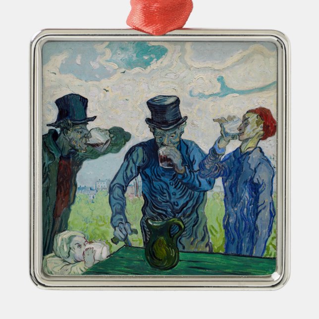 Vincent van Gogh - The Drinkers, after Daumier Metal Ornament (Front)