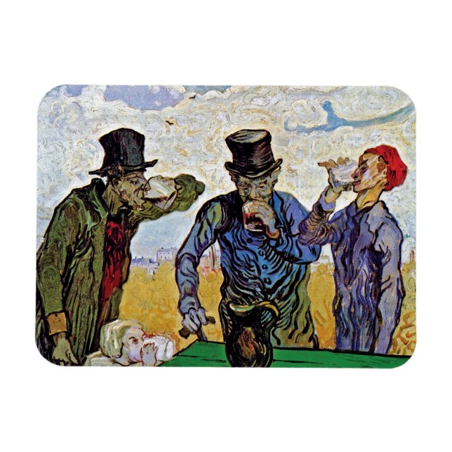 Vincent Van Gogh - The Drinkers - Fine Art Magnet (Horizontal)