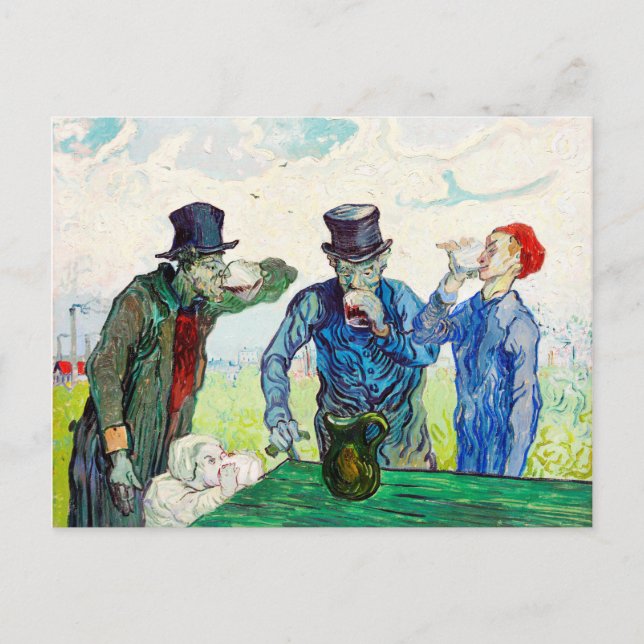 Vincent Van Gogh The Drinkers Fine Art Postcard (Front)