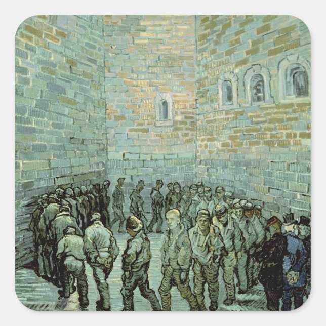 Vincent van Gogh | The Exercise Yard Square Sticker (Front)