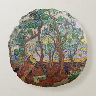 Vincent van Gogh   The Garden of St. Paul Hospital Round Cushion