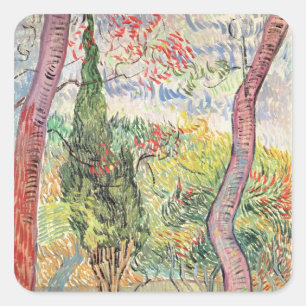 Vincent van Gogh The Garden of St. Paul Hospital Square Sticker