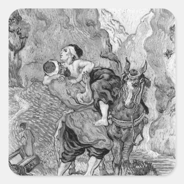 Vincent van Gogh | The Good Samaritan Square Sticker (Front)