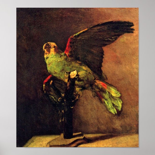 Vincent Van Gogh - The Green Parrot Bird Lover Art Poster (Front)
