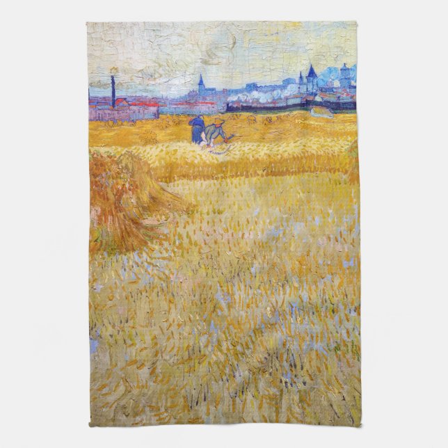 Vincent van Gogh - The Harvesters Tea Towel (Vertical)