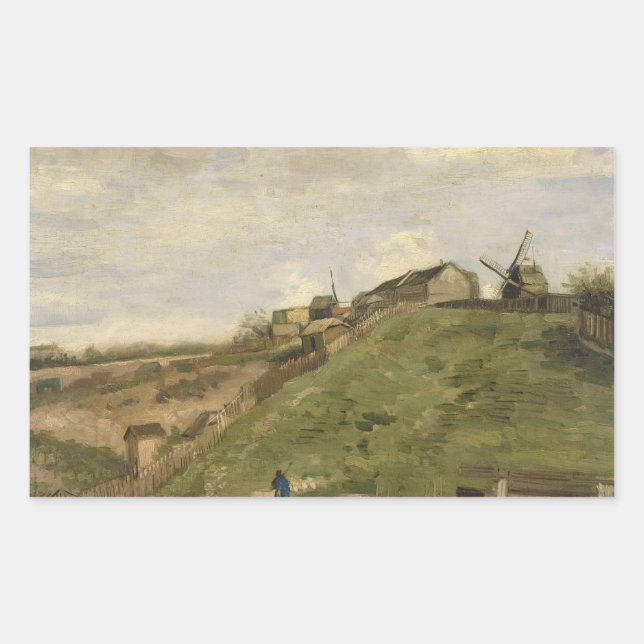 Vincent van Gogh - The Hill of Montmartre Rectangular Sticker (Front)