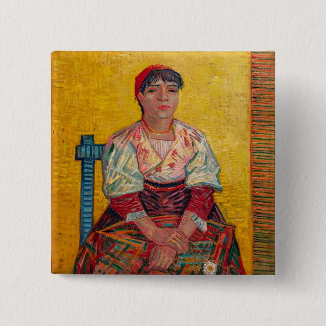 Vincent Van Gogh - The Italian Woman 15 Cm Square Badge (Front)
