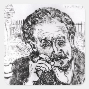 Vincent van Gogh   The Man with the Pipe Square Sticker
