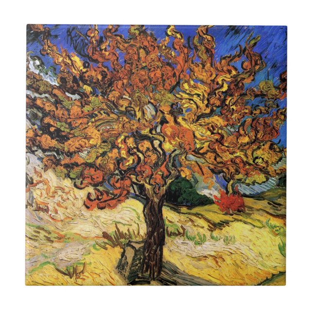 Vincent Van Gogh - The Mulberry Tree Fine Art Ceramic Tile (Front)