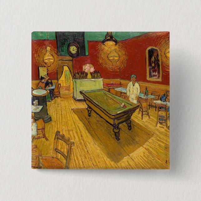 Vincent van Gogh - The Night Cafe 15 Cm Square Badge (Front)