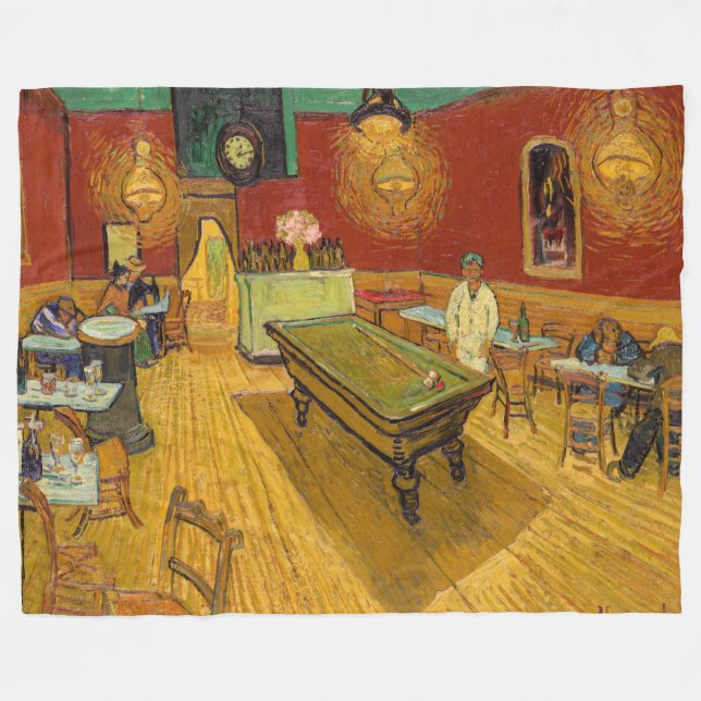 Vincent van Gogh - The Night Cafe Fleece Blanket (Front (Horizontal))