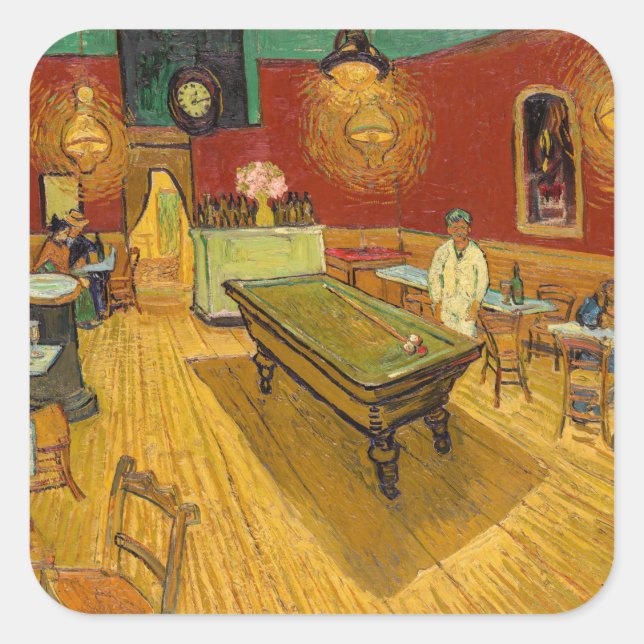 Vincent van Gogh - The Night Cafe Square Sticker (Front)