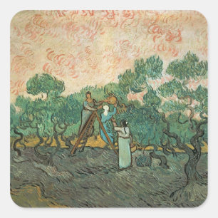 Vincent van Gogh   The Olive Pickers, Saint-Remy Square Sticker