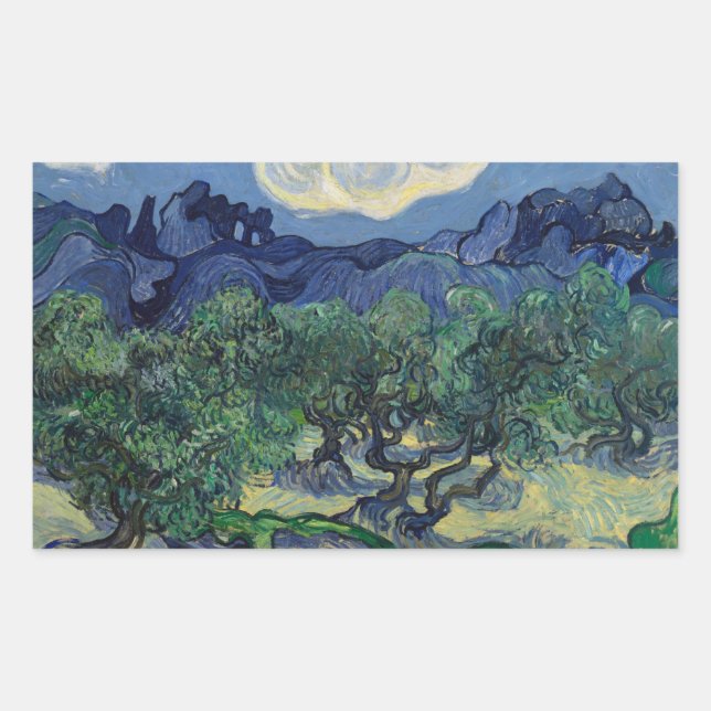 Vincent van Gogh - The Olive Trees Rectangular Sticker (Front)