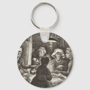 Vincent Van Gogh The Potato Eaters lithograph Key Ring