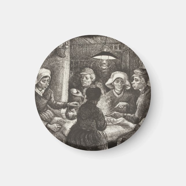 Vincent Van Gogh The Potato Eaters lithograph Magnet (Front)