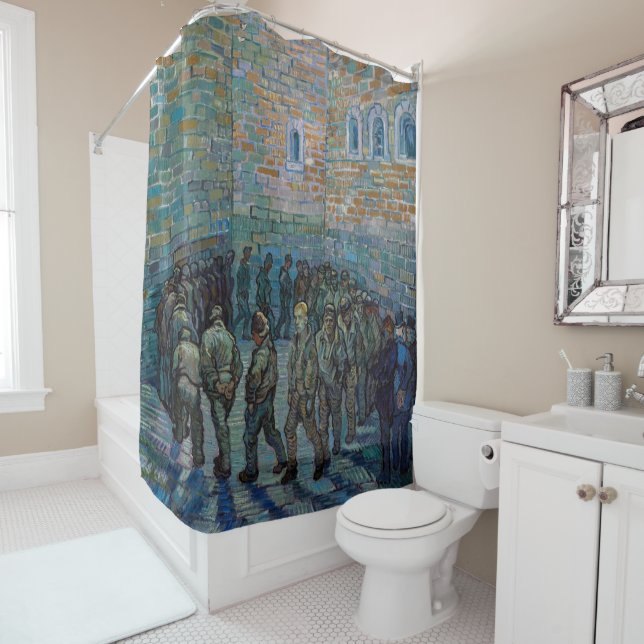 Vincent van Gogh - The Prison Courtyard Shower Curtain (In Situ)