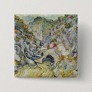 Vincent van Gogh The ravine of the Peyroulets 15 Cm Square Badge