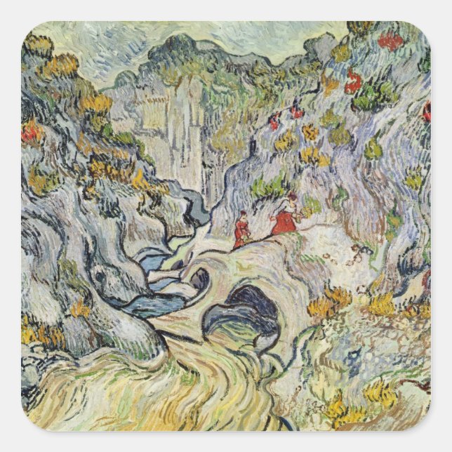 Vincent van Gogh | The ravine of the Peyroulets Square Sticker (Front)