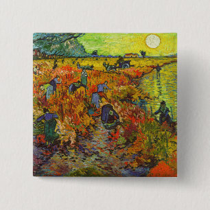 Vincent van Gogh - The Red Vineyard 15 Cm Square Badge