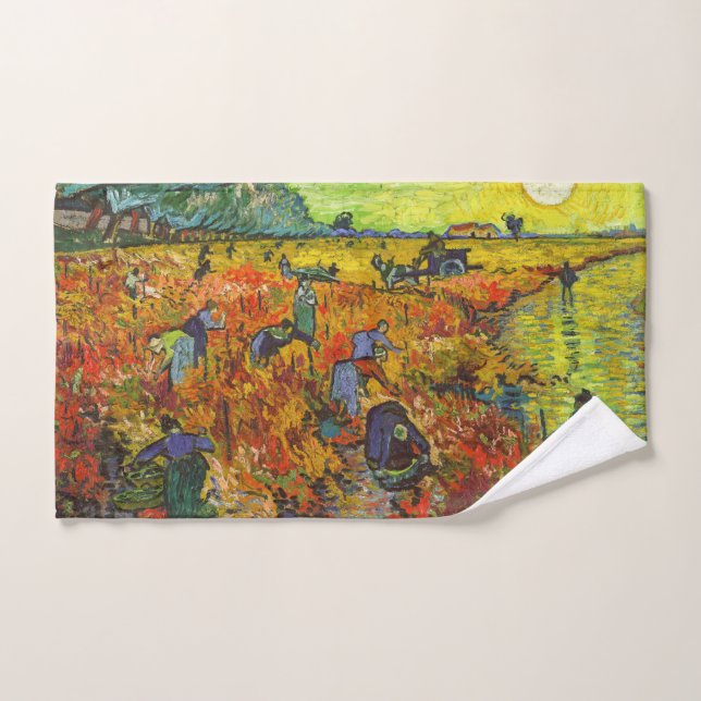 Vincent van Gogh - The Red Vineyard Bath Towel Set (Hand Towel)