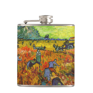 Vincent van Gogh - The Red Vineyard Hip Flask