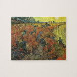 Vincent van Gogh - The Red Vineyard Jigsaw Puzzle<br><div class="desc">The Red Vineyard (1888) by Vincent van Gogh was the only painting sold during van Gogh's lifetime. The Red Vineyard is a vintage Post Impressionism fine art landscape agricultural painting featuring a farm with peasants working in the field at sunset. A farming and agriculture daily life scene with migrant workers....</div>