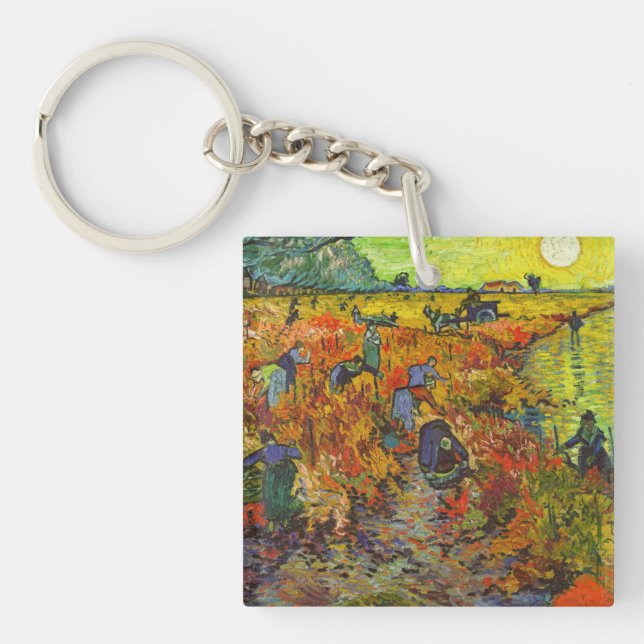 Vincent van Gogh - The Red Vineyard Key Ring (Front)