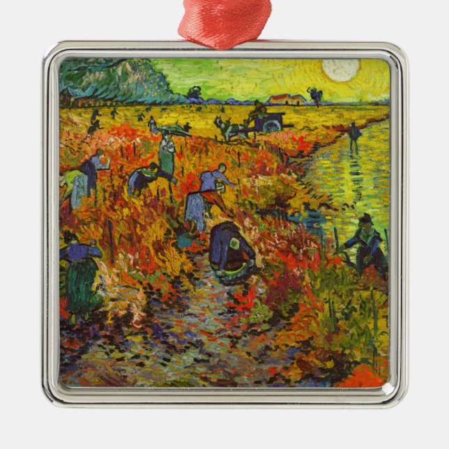 Vincent van Gogh - The Red Vineyard Metal Ornament (Front)
